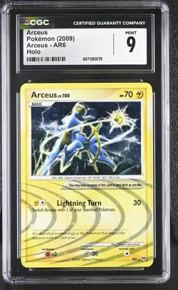 CGC 9 MINT Arceus 2009 Arceus AR6 Holo Pokemon Card - Image 1