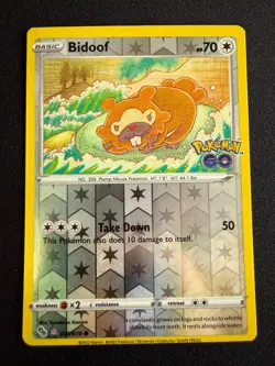 Pokemon Bidoof Peelable Ditto Card 059/078 Reverse Holo Rare Unpeeled - Image 1