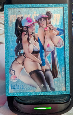 Pokemon Hilda x Rosa Goddess Story Glazed Light Shadow Waifu Anime Card - Image 1