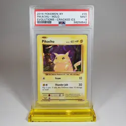 PSA 9 MINT POKEMON 2016 XY EVOLUTIONS PIKACHU CRACKED ICE HOLO #35⚡⚡ - Image 1