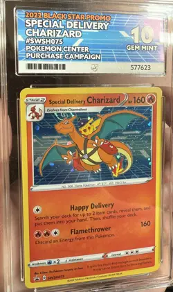 Special Delivery Charizard - Pokemon SWSH075 - ACE 10 - LOW POP - DOUBLE SWIRL - Image 4