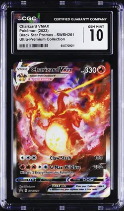 CGC 10 GEM MINT Charizard VMAX SWSH261 PROMO Ultra-Premium UPC Pokemon Card - Image 1