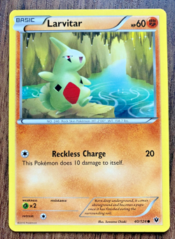Larvitar 40/124 - 2016 Pokemon Fates Collide Common Card - CLEAN NM - Image 1