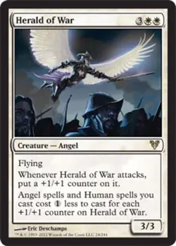 MTG Herald of War - Foil, Avacyn Restored, Moderately Played, English - Image 1