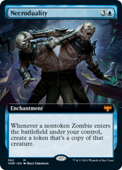 MTG Necroduality - Foil - Extended Art, Innistrad: Crimson Vow, Moderately Playe - Image 1