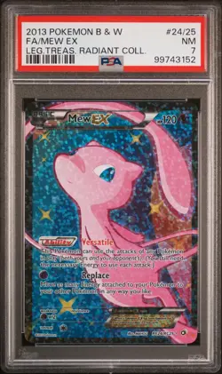 2013 POKEMON B&W LEGEND TREASURES RADIANT COLL #RC24 FULL ART/MEW EX PSA 7 - Image 1