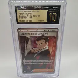 Team Rocket's Giovanni 225/182 Destined Rivals Ultra Rare Holo CGC 10 Pokemon - Image 2