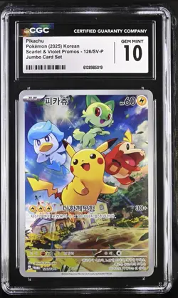 Pokemon Pikachu CGC GEM MINT 10 Sv-P Promo 126/SV-P Holo Korean - Image 3