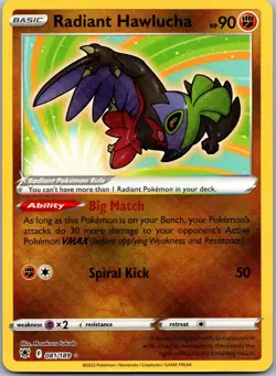 Radiant Hawlucha 081/189 - SWSH10: Astral Radiance Radiant Rare Pokemon TCG NM - Image 1