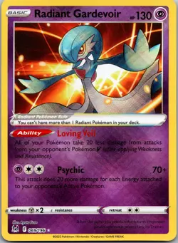 Radiant Gardevoir 069/196 - SWSH11: Lost Origin Pokemon Radiant Rare NM - Image 1