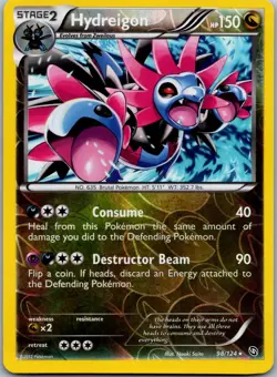 Hydreigon (98) 98/124 - Dragons Exalted Pokemon Rare NM Normal - Image 1