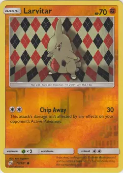 LP Pokemon Larvitar - 79/181 - Common - Reverse Holo Lightly Played Team Up - Image 1