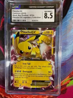 Pikachu EX XY84 CGC 8.5 NM/Mint + 2015 Black Star Promo Pokemon Card - Image 1