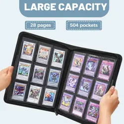 Lictin 9-Pocket Trading Card Binder 504 Cards Album Zipper PU Leather Case - Image 2