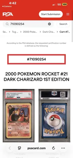 2000 POKEMON ROCKET #21 DARK CHARIZARD 1ST EDITION PSA & JSA Wayne Grayson - Image 4