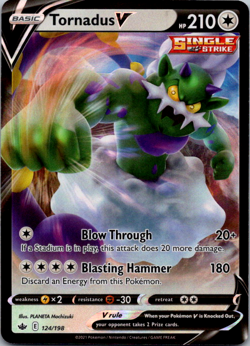 Tornadus V 124/198 NM Ultra Rare Full Art SWSH: Chilling Reign Pokemon TCG - Image 1