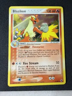 Blaziken 3/109 Ruby and Sapphire Holo Pokemon TCG Holo Rare LP - Image 1
