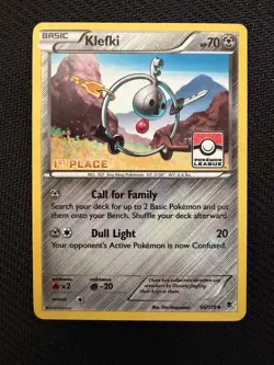 Pokemon XY Phantom Forces Pokemon League Klefki 1st Place NM - Image 1