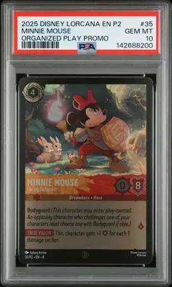 2025 DISNEY LORCANA EN P2-PROMO #35 MINNIE MOUSE - DARING DEFENDER PSA 10 - Image 1