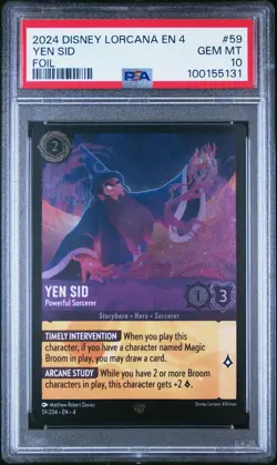 2024 DISNEY LORCANA EN 4-URSULA'S RETURN FOIL YEN SID - POWERFUL SORCERER PSA 10 - Image 1