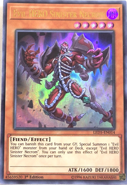 Evil HERO Sinister Necrom LED5-EN014 Ultra Rare 1st Edition YuGiOh TCG Card - Image 1