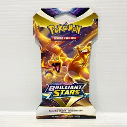 1x Brilliant Stars Charizard Sleeved Blister Sealed Pokemon Card Booster Pack - Image 1