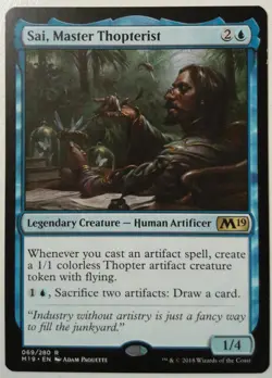 Sai, Master Thopterist *Rare* Magic MtG x1 Core 2019 M19 SP - Image 1