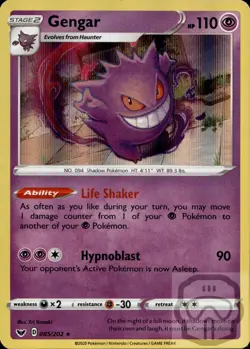 Gengar 085/202 Holo R Sword & Shield Pokemon Holo NM/M - Image 3