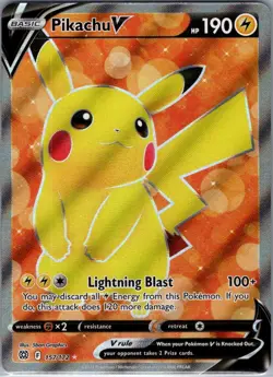 Pikachu V (Full Art) 157/172 SWSH09: Brilliant Stars - Pokemon Card - NM - Image 1