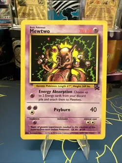 Pokemon TCG Mewtwo #14 Black Star Promo Non-Holo Card 2000 WOTC. LP Condition - Image 1