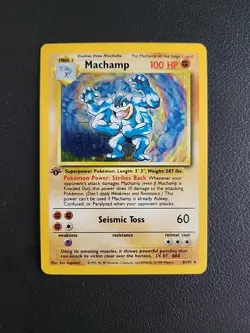 Machamp 1st Edition - 8/102 - Base Set Holo Rare Pokemon Card - MP - Image 1