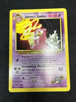 Pokemon TCG Sabrina's Slowbro Gym Heroes 60/132 Unlimited Uncommon Card LP - Image 1