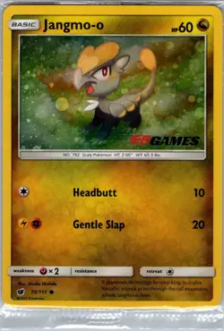 Jangmo-o - 75/111 (Cosmos Holo) (EB Games Promo) 075/111 - Pokemon Card - Sealed - Image 1