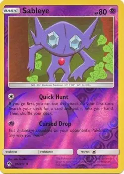 Sableye 96/214 S&M Lost Thunder REVERSE HOLO PERFECT MINT! Pokemon - Image 1
