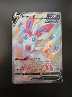 Pokemon TCG Sylveon v Full Art Ultra Rare Holo Card Evolving Skies 183/203 - Image 1