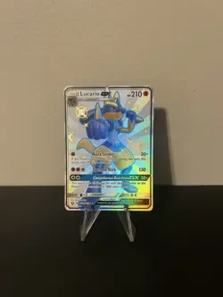 Lucario GX SV64/SV94 Hidden Fates Full Art Shiny Sun Moon Pokemon - Image 1