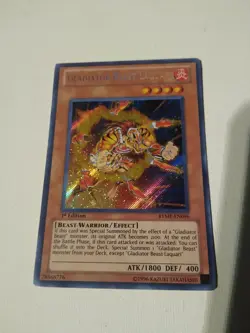 Yugioh Gladiator Beast Laquari RYMP-EN096 Secret Rare 1st Ed Played - Image 1