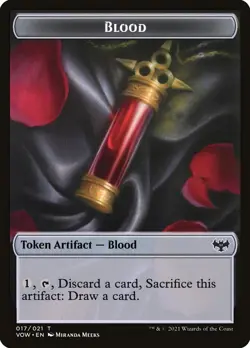 Blood (017) // Spirit (003) Foil Token Innistrad: Crimson Vow VOW MTG Magic - Image 1