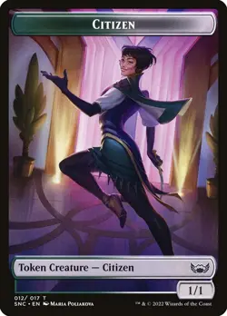 Citizen (012) // Treasure (013) Foil Token Streets of New Capenna SNC MTG Magic - Image 1