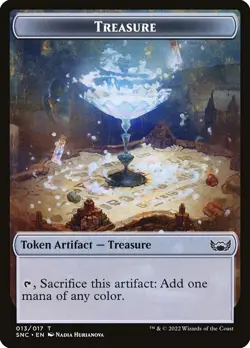 Citizen (012) // Treasure (013) Foil Token Streets of New Capenna SNC MTG Magic - Image 2