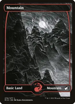 Mountain Foil (274) Full Art Innistrad: Midnight Hunt MID MTG Magic - Image 1