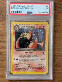 2000 Pokemon Team Rocket Unlimited PSA 1 Dark Charizard Holo 21 WOTC FRESH GRADE - Image 1