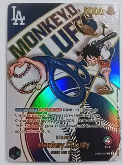 Monkey.D.Luffy LA Dodgers One Piece custom PROXY 1:1 - Image 1