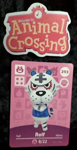 Animal Crossing Nintendo Amiibo Card Rolf #293 Regular Card Stock Authentic - Image 1