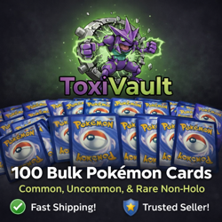 Pokemon 100 x TCG Game Cards Non Holo Bulk Bundle Collection Bulk Job NM #4 - Image 1