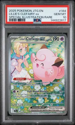 Pokemon TCG Lillie's Clefairy EX Journey Together Sir Card 184/159 GEM MT PSA 10 - Image 1