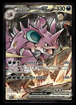 TEAM ROCKET'S NIDOKING EX - 233/182 Destined Rivals Pokemon LP - Image 1