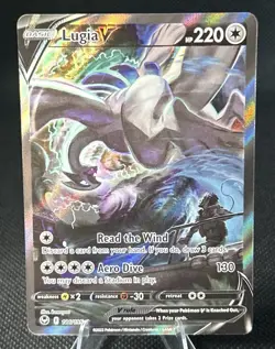 Pokemon TCG Lugia v Alt Art 186/195 Silver Tempest Near Mint Condition - Image 1