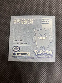 Pokemon Artbox Sticker - Gengar - #94 - Series 1 - Image 2