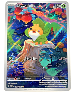 Pokemon White Flare - Sewaddle - Illustration Rare NM+/MINT - 087/086 - Image 1
